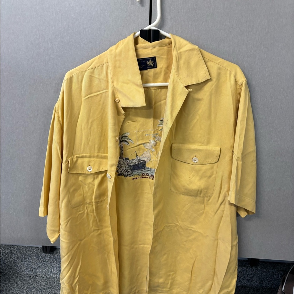Nat Nast Men's Yellow Short Sleeve button up Shirt